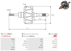 Rotor alternateur AR4014S