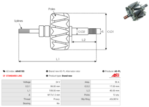 Rotor alternateur AR4015S