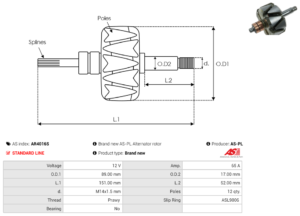 Rotor alternateur AR4016S