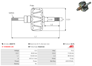 Rotor alternateur AR4017S