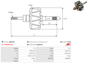 Rotor alternateur AR4018S