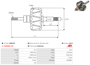 Rotor alternateur AR4019S