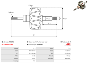 Rotor alternateur AR2012