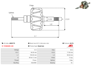 Rotor alternateur AR2017S