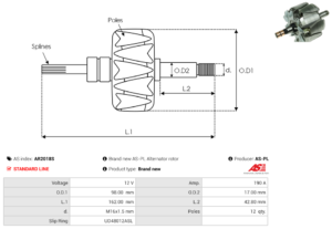 Rotor alternateur AR2018S