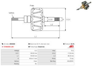 Rotor alternateur AR2020S