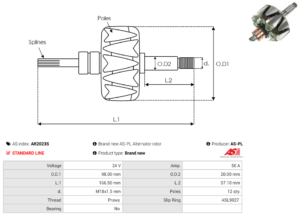 Rotor alternateur AR2023S