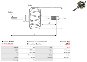 Rotor alternateur AR2024S
