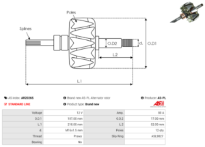 Rotor alternateur AR2026S