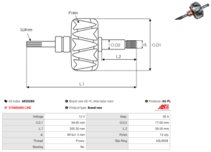 Rotor alternateur AR2028S