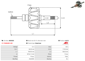 Rotor alternateur AR2032S
