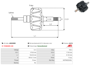 Rotor alternateur AR2035SR
