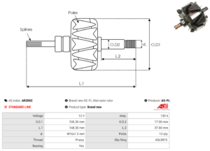 Rotor alternateur AR3002