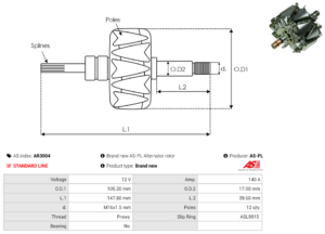 Rotor alternateur AR3004