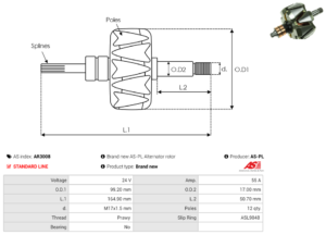 Rotor alternateur AR3008