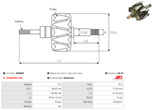 Rotor alternateur AR3009