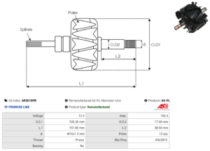 Rotor alternateur AR3010PR