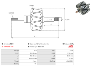 Rotor alternateur AR3014