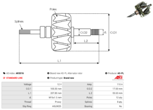 Rotor alternateur AR3016