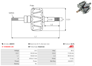 Rotor alternateur AR3019