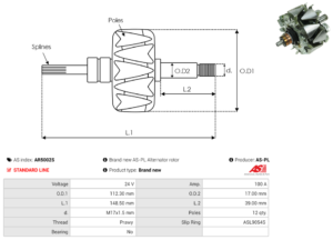 Rotor alternateur AR5002S