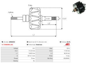 Rotor alternateur AR5002S2