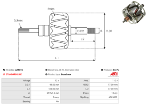 Rotor alternateur AR5015