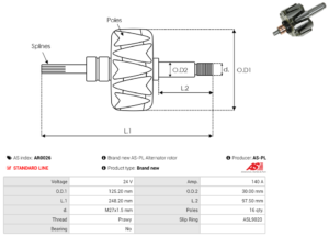 Rotor alternateur AR0026