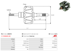 Rotor alternateur AR5037S