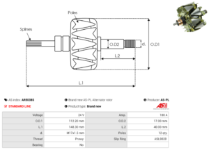 Rotor alternateur AR5038S
