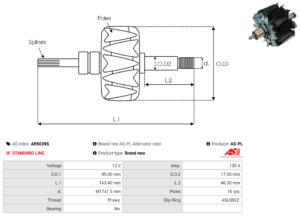 Rotor alternateur AR5039S