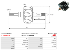 Rotor alternateur AR5041S