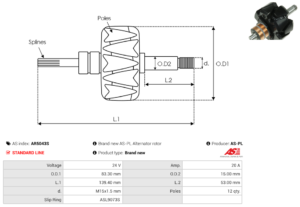Rotor alternateur AR5043S