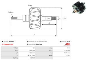 Rotor alternateur AR5045S