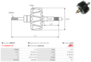 Rotor alternateur AR5047S