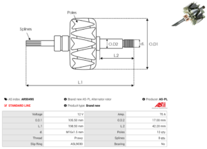 Rotor alternateur AR5049S