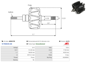 Rotor alternateur AR5051PR