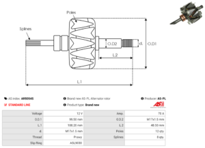 Rotor alternateur AR5054S