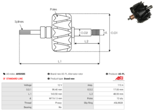Rotor alternateur AR5058S