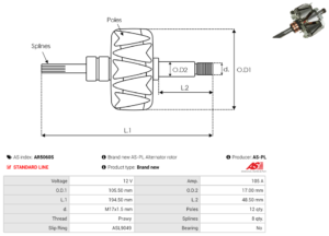 Rotor alternateur AR5060S