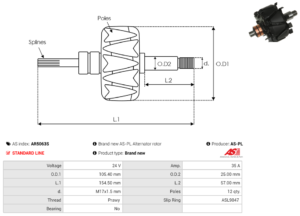 Rotor alternateur AR5063S