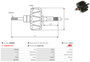 Rotor alternateur AR5065S