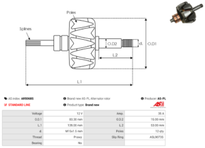 Rotor alternateur AR5068S