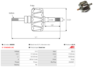 Rotor alternateur AR0058
