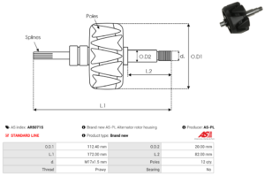 Rotor alternateur AR5071S