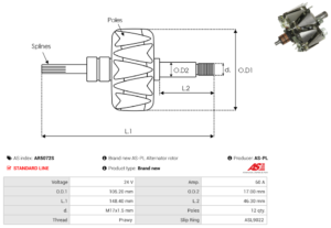 Rotor alternateur AR5072S