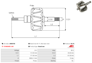 Rotor alternateur AR5073S