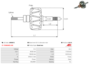 Rotor alternateur AR5081S