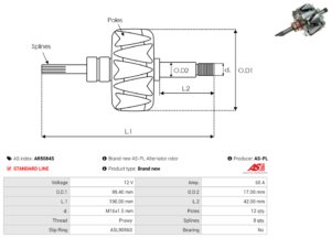 Rotor alternateur AR5084S