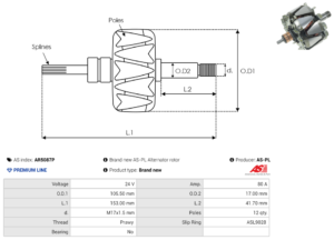 Rotor alternateur AR5087P